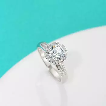 Кольцо из серебра 925 пробы, кольцо из стерлингового серебра 925 пробы с муассанитом, цветовое разделение, кольцо с цветком в виде руки, держащей цветок, легкое роскошное кольцо с имитацией бриллианта 5