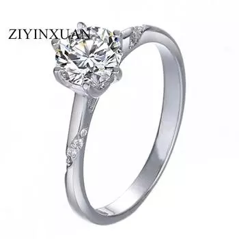 Кольцо из серебра 925 пробы стерлинговое серебро S925 кольцо с моссанитом с шестью крапанами женское закрытое платиновое 6