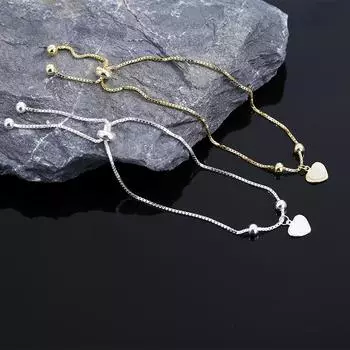 S925 Silver Shell Love Bestie Браслет Нишевый дизайн Лесной стиль Сладкие и изысканные французские легкие роскошные украшения ручной работы Adjustable size