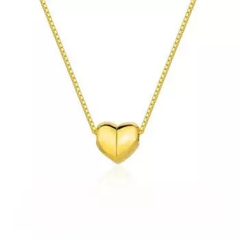 S925 Silver Simple Love Necklace High-End Small Peach Heart Box Chain Heart-Shaped Collarbone Chain