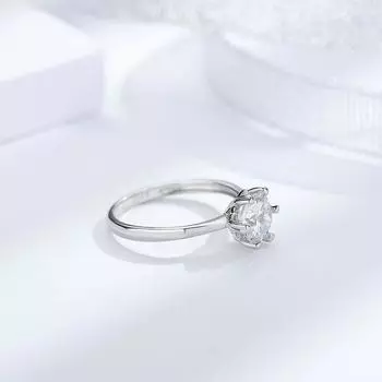 Кольцо на руку из серебра 925 пробы «Снежный цветок», женское, однокаратное, с шестью когтями, дренажное, платиновое, бриллиантовое, предложение No. 5