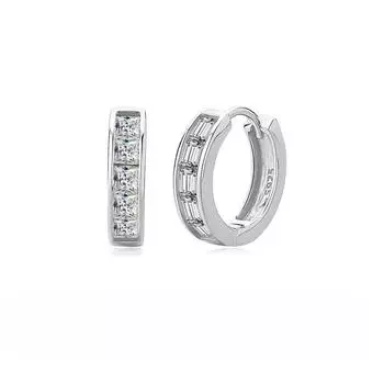 S925 Silver Sugar Cube Earrings, High-End Super Flash Square Diamond Ear Buckle, Niche Exquisite Square Circle, Sweet And Cool Earrings. 925 Silver