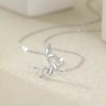 S925 silver wheat ear necklace ins student light luxury simple niche collarbone to give girlfriend birthday gift 925 silver
