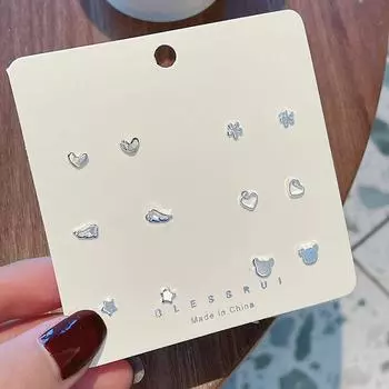 S925 Small and Exquisite Student Ear-Caring Silver Needle Adjustment One