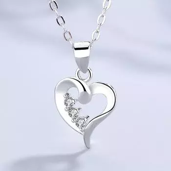 Красивая подвеска в форме сердца из стерлингового серебра 925 пробы в корейском стиле, модная универсальная женская серебряная бижутерия Love 925