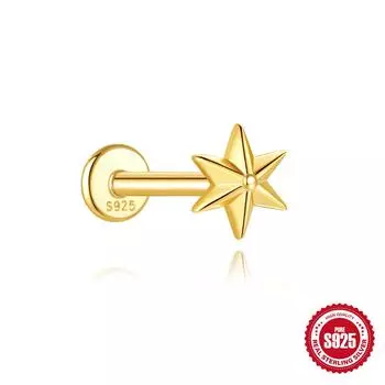 S925 Sterling Silver Blue Pine Stacked Smiley Face Versatile Design Sense Simple Small Exquisite Piercing Earrings Earrings