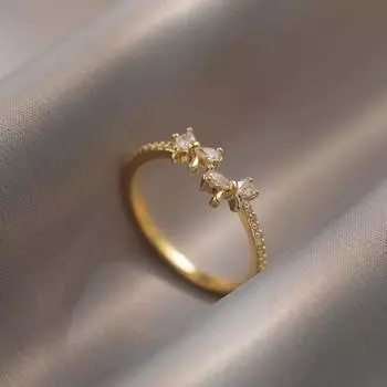 Кольцо-бантик из стерлингового серебра S925, женское, особый дизайн, легкое, роскошное, высококачественное, с бриллиантами opening adjustable