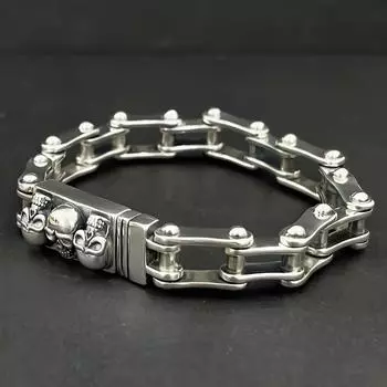 S925 стерлингового серебра браслеты модные модные мотоциклетные - цепь ручная цепочка чистое серебро панк ювелирные изделия для мужчин 19.5cm