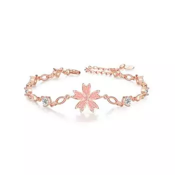 Женский браслет из стерлингового серебра S925 с цветущей вишней, роскошный браслет класса люкс с инкрустированными бриллиантами цирконами