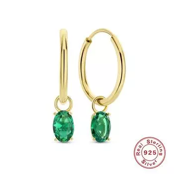 S925 Sterling Silver Classic Oval Earrings, Earrings, Earrings, Simple Atmosphere, Cold Wind Exaggerated Earrings 925 Silver