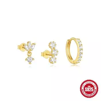 S925 Sterling Silver Daily Temperament Matching Set Earrings Earrings Women S Earrings Stud Earrings Set 925 Silver