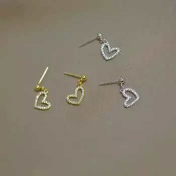 Серьги-гвоздики в форме персикового сердца из стерлингового серебра 925 пробы с инкрустацией бриллиантами для женщин, доступный роскошный модный дизайн, серьги-подвески 925