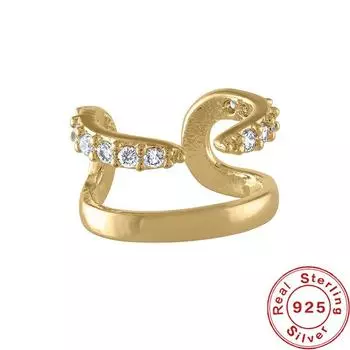 S925 Sterling Silver Double-Layer Diamond-Set Opening Single Ear Clip Ear Buckle Best-Selling Simple And Creative Ins Earrings 925 silver