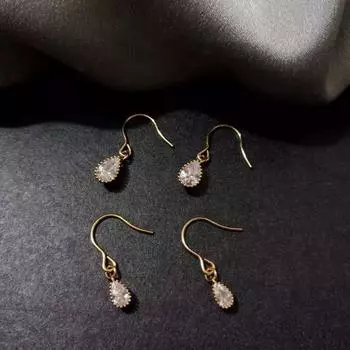 Серьги-подвески в форме капли из стерлингового серебра S925 с драгоценными камнями, антиаллергенные, для женщин 925