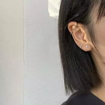 S925 sterling silver ear clip without ear hole female pearl diamond simple niche design fashion Internet celebrity earrings tide 925 silver