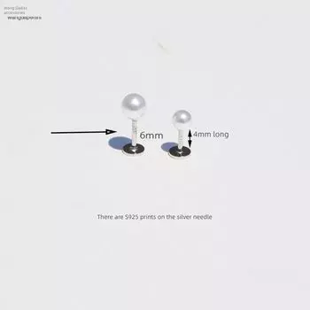 S925 Sterling Silver Flat-Head Screw Tightening Buckle Pearl Stud Earrings Pearl 3mm * pole length 8mm single price