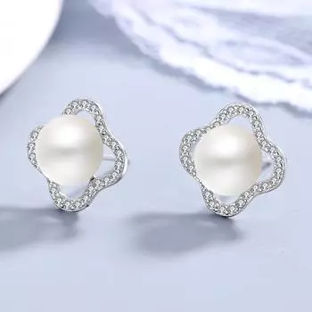 Серьги-гвоздики из стерлингового серебра S925 с четырьмя листочками клевера, модные женские серьги в японском и корейском стиле, ювелирные изделия 925