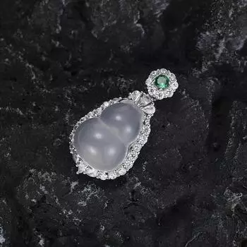 S925 sterling silver Fulu gourd pendant, natural chalcedony agate pendant, niche unique high-end jewelry 925 Silver