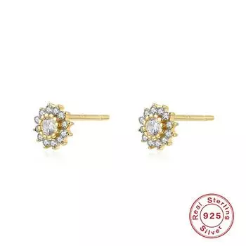 S925 Sterling Silver Geometric Simple Zircon Stud Earrings, Trendy Light Luxury Creative Earrings Stud Earrings 925 Silver