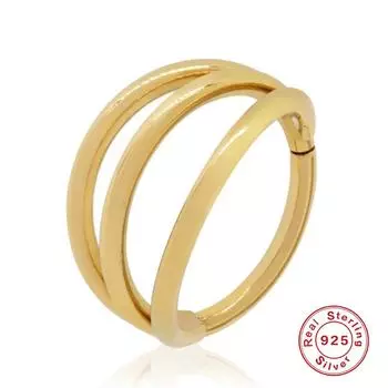 S925 Sterling Silver Hollow Three-Row Diamond-Encrusted Multi-Layer Curved Earrings, Earrings, Street Hipster Accessories, Earrings. 925 Silver