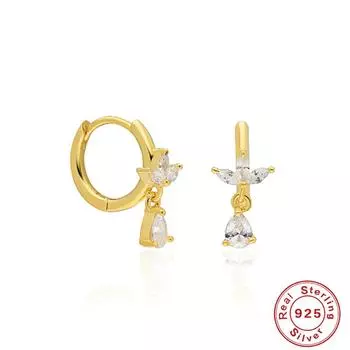 S925 Sterling Silver Horse S Eye Wings Earrings Ear Buckles Fashion Wind Earrings Women 925 silver золотой