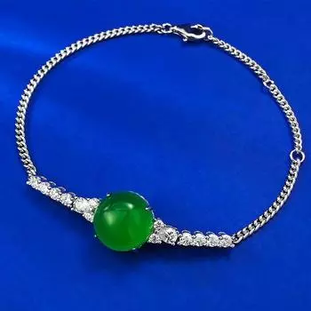 S925 sterling silver inlaid with natural high ice chalcedony star illusion bracelet, women s minimalist style agate ring 18cm