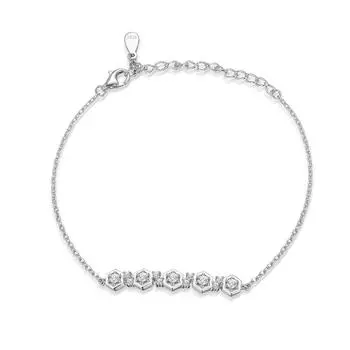 S925 Sterling Silver Inlaid Zircon Diamond Bracelet Honeycomb Light Luxury Fashion Hand Jewelry 925 Silver белого золота