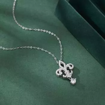 S925 sterling silver iris diamond necklace femininity niche flower fashion versatile collarbone chain women s jewelry 925 silver