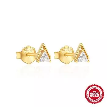 S925 Sterling Silver Irregular Ladder Geometric Quadrangram Water Drop Zircon Splicing Fashion Stud Earrings Earrings 925 Silver