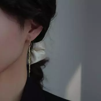 Серьги-подвески в форме буквы S из стерлингового серебра 925 пробы с волнистыми губами, длинные, элегантные, с кисточками, для женщин 925