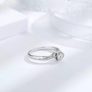 S925 Sterling Silver Love Eye Ring Women S Guochao Love Twist Arm Diamond Ring Ins Peach Heart Ring No. 5