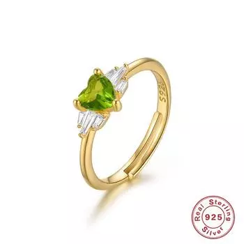 S925 Sterling Silver Luxury Noble Natural Stone Ring Gold Plated Open Wedding Engagement Ring Index Finger Ring Opening adjustable