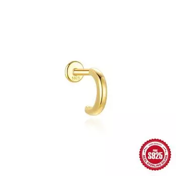 S925 Sterling Silver Micro-Inlaid Zircon Multi-Size Cartilage Spiral Puncture Stud Earrings 6Mm
