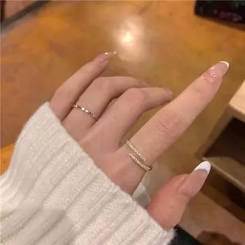 Кольцо из серебра 925 пробы с микро-инкрустацией цирконием для женщин, необычный дизайн, легкое разомкнутое кольцо, роскошные и простые универсальные серьги opening adjustable