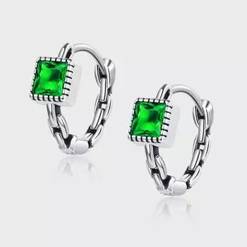 S925 Sterling Silver Mint Green Cube Geometric Stud Earrings Women S Earrings Earrings Premium Vintage Ear Buckle Temperament