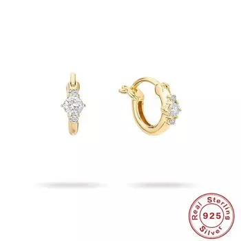S925 Sterling Silver Multi-Zircon Premium Ear Buckle Earrings Earrings 18K Gold Plated Earrings 925 Silver