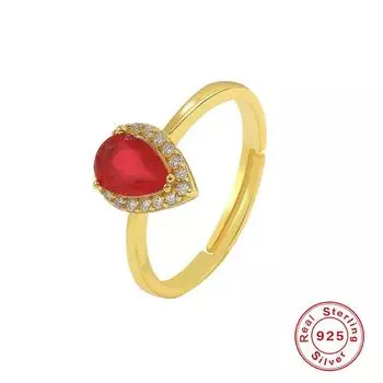 S925 Sterling Silver Natural Stone Gemstone Ring Wedding Engagement Ring Wedding Season Luxury High-End Ring Opening adjustable