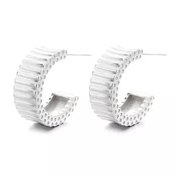 S925 Sterling Silver Niche Design Premium Cold Wind Earrings Earrings Women s French Earrings Pleated Gear Stud Earrings 925 серебряный