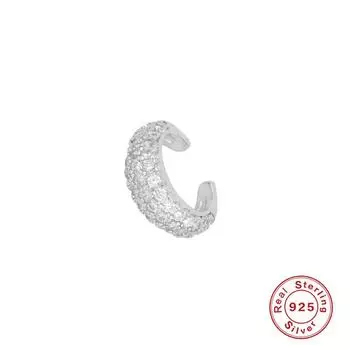 S925 Sterling Silver Personality Line Diamond Set Cross Luxury Ear Clips Pierless Earrings Earrings Ear Buckles 925 Silver