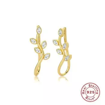 S925 Sterling Silver Personalized Simple Branch Earrings, Fashion Trend Earclips Creative Wind Earrings Earrings 925 Silver