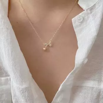 Ожерелье из стерлингового серебра S925 Rose Light Luxury Minority High-Clavicle Chain New Normcore All-Matching 925