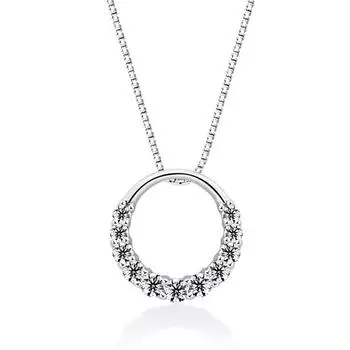 Комплект женского благородного ожерелья с подвеской из стерлингового серебра 925 пробы и круглым цирконием в корейском стиле, простое женское короткое ожерелье на ключицу 925