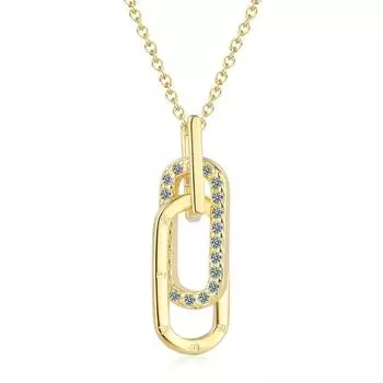 S925 стерлингового серебра простая пряжка бриллиантовая подвеска ключичная цепочка изысканное ожерелье ювелирные изделия 45cm