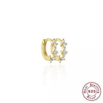 S925 Sterling Silver Simple Versatile Daily Commuter Sterling Silver Horse Eye Diamond Multi-Size Earrings Earrings Earrings 925 Silver