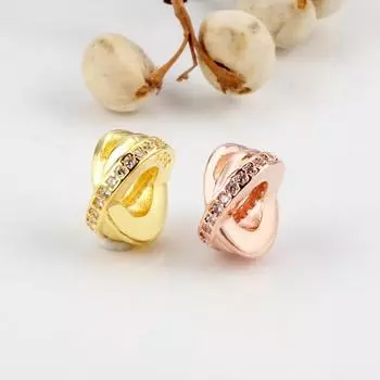 S925 Sterling Silver Star Ring Cubic Spacer Charm Fit Original Bracelet Necklace Diy Jewelry