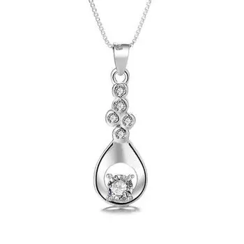 S925 стерлингового серебра стильный кулон в форме капли воды корейский стиль темперамент дикий бриллиант серебряный ювелирный кулон серебро 925