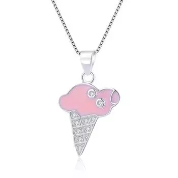 Серебряная подвеска в виде мороженого S925, летняя, в корейском стиле, простая, конусная, серебряная бижутерия для женщин 925