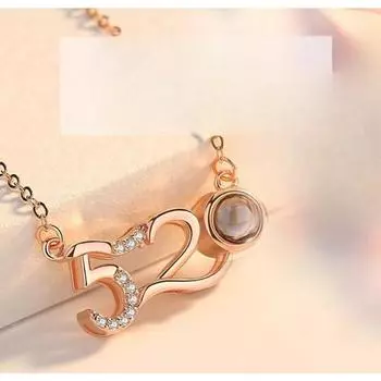 S925 Стерлинговое Серебро 520 пробы Любовь Память Проекция Ожерелье 100 Языков Модное Ожерелье 925