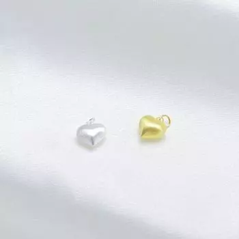 S925 Стерлинговое серебро Матовый Супер Блеск Подвеска Сердце DIY Ручная работа Матовый Трехмерный Ремешок Браслет Серьги Подвеска Детали 11mm brushed Heart Silver
