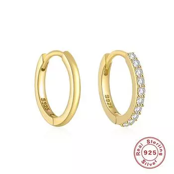 S925 Стерлинговое серебро Модные Ins Ветер Серьги с бриллиантами в одну линию 925 Silver